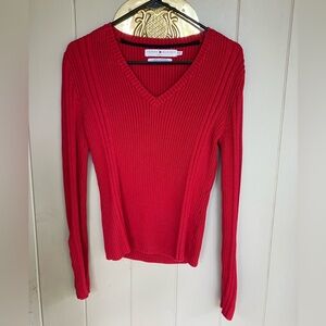 Red Tommy Hilfiger knit sweater